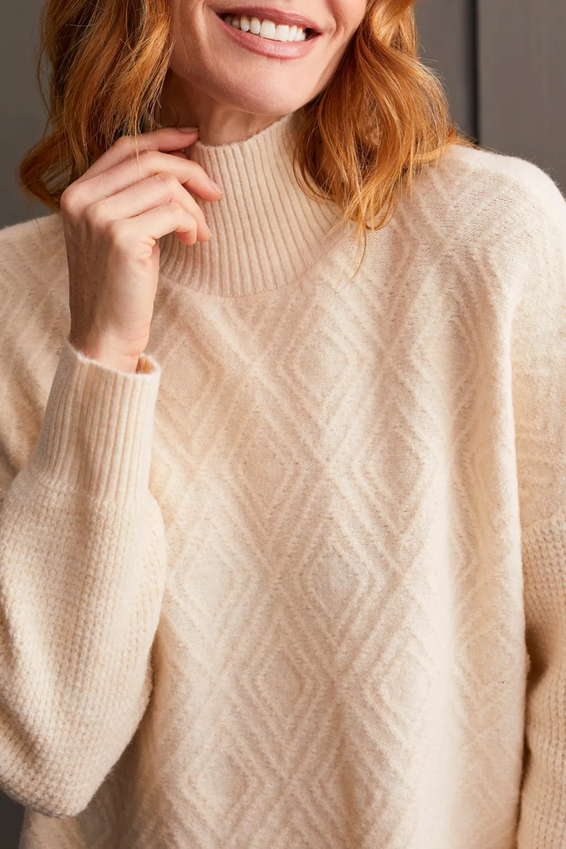 Textured Mock Neck Sweater