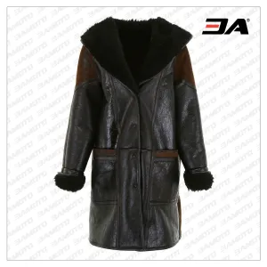 Two Tone Lamb Fur Hooded Coat