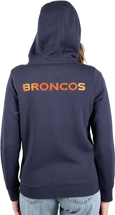 Ultra Game NFL Denver Broncos Womens Full Zip Soft Marl Knit Hoodie Sweatshirt Jacket|Denver Broncos