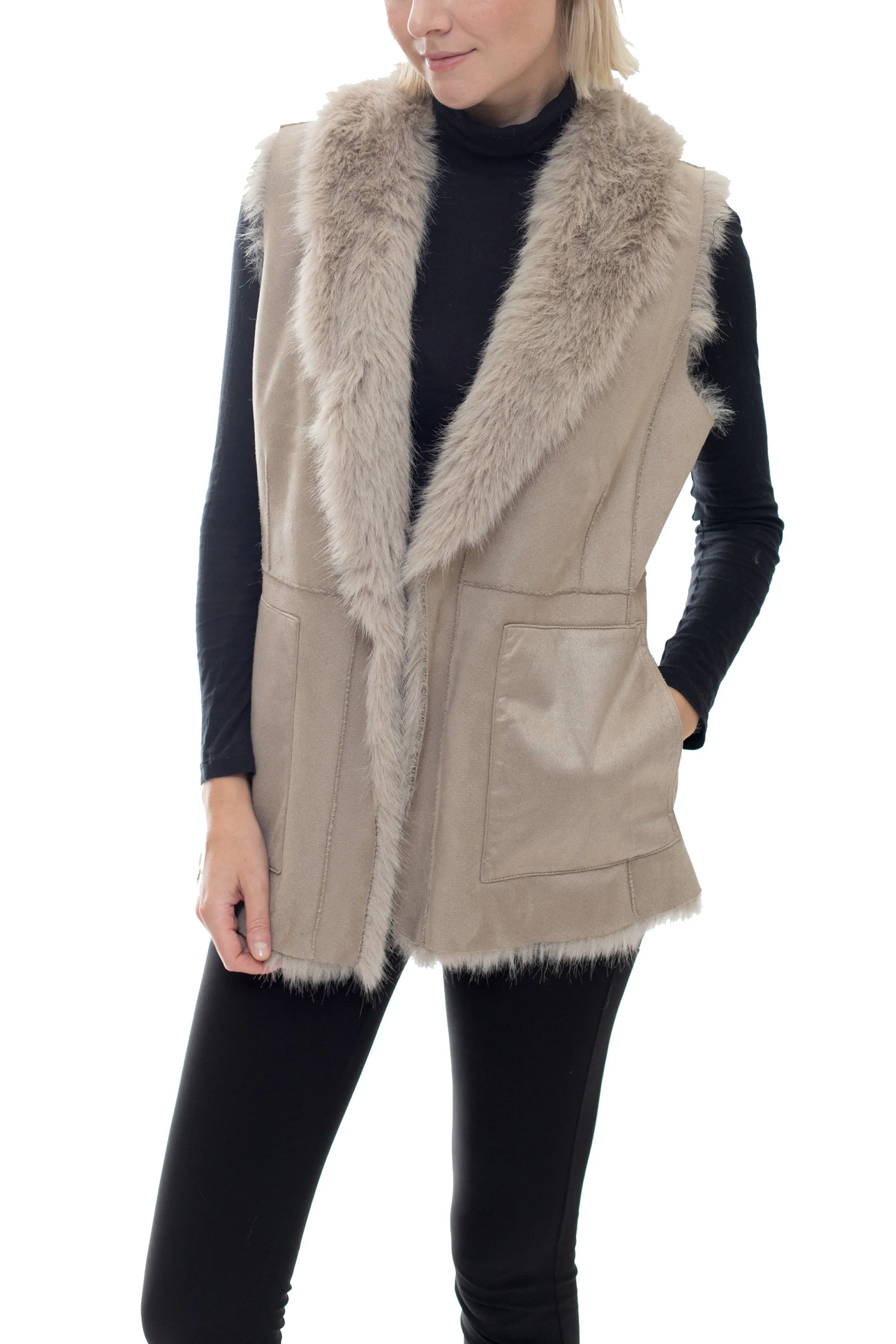 VERONA - Reversible Faux Shearling Vest