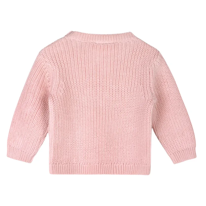 Viverano Organics Love Embroidered Chunky Knit Pullover Sweater