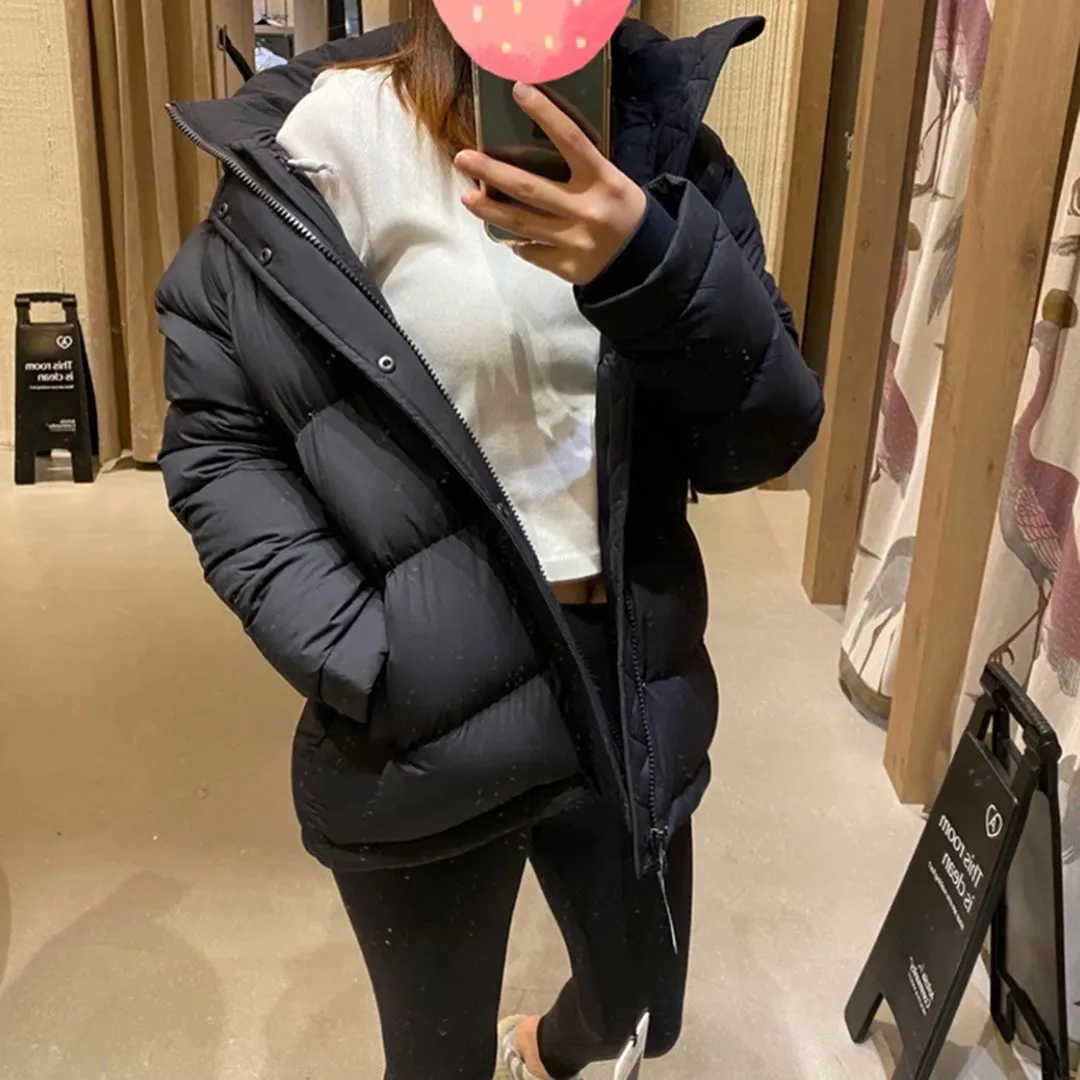 Warm Super Puffy Goose Down Puffer Jacket Quilted