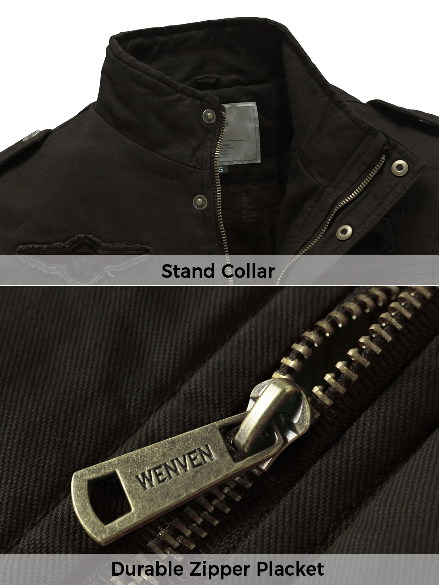 WenVen Men's Winter Puffer Coat Cotton Windbreaker Parka Fleece Jacket