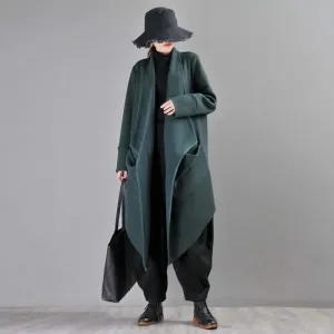 Winter Wool Asymmetrical Coat with Leisure Style