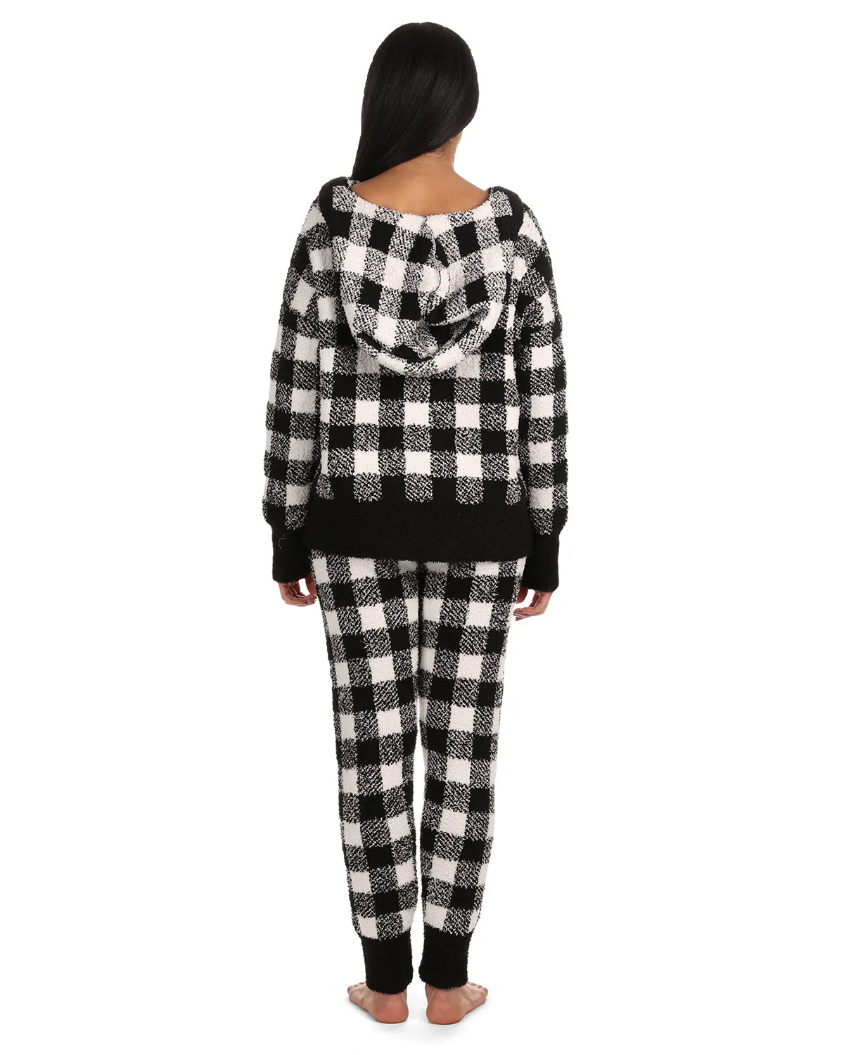 Women's Buffalo Check Soft and Cozy Knit Jogger Pants