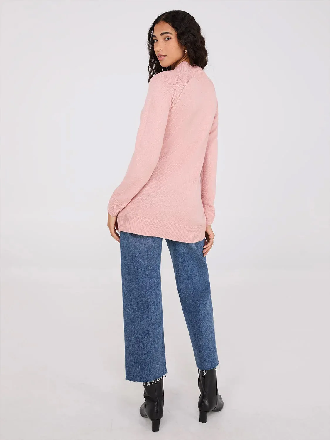 Womens Long Sleeve Mock Neck Sweater