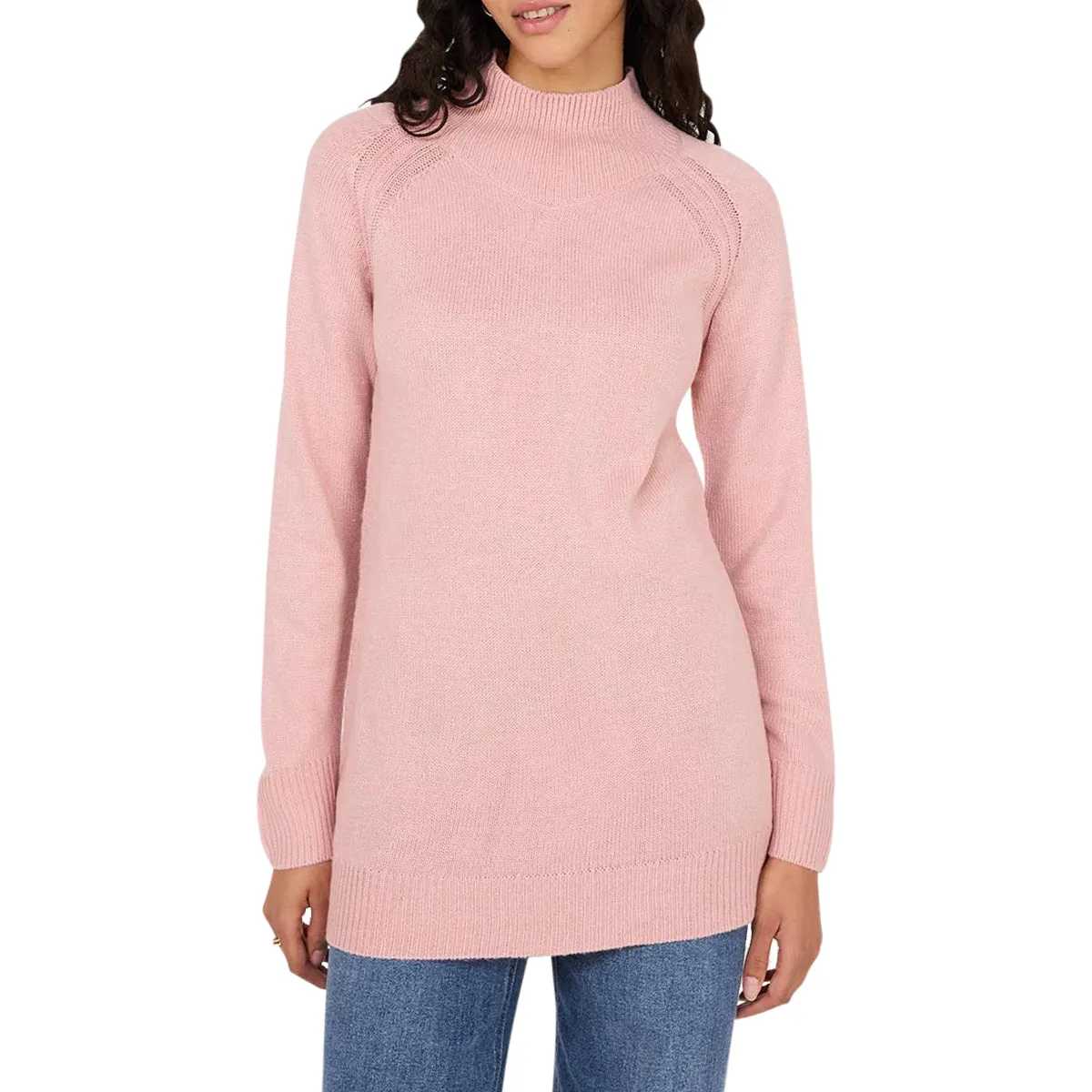 Womens Long Sleeve Mock Neck Sweater