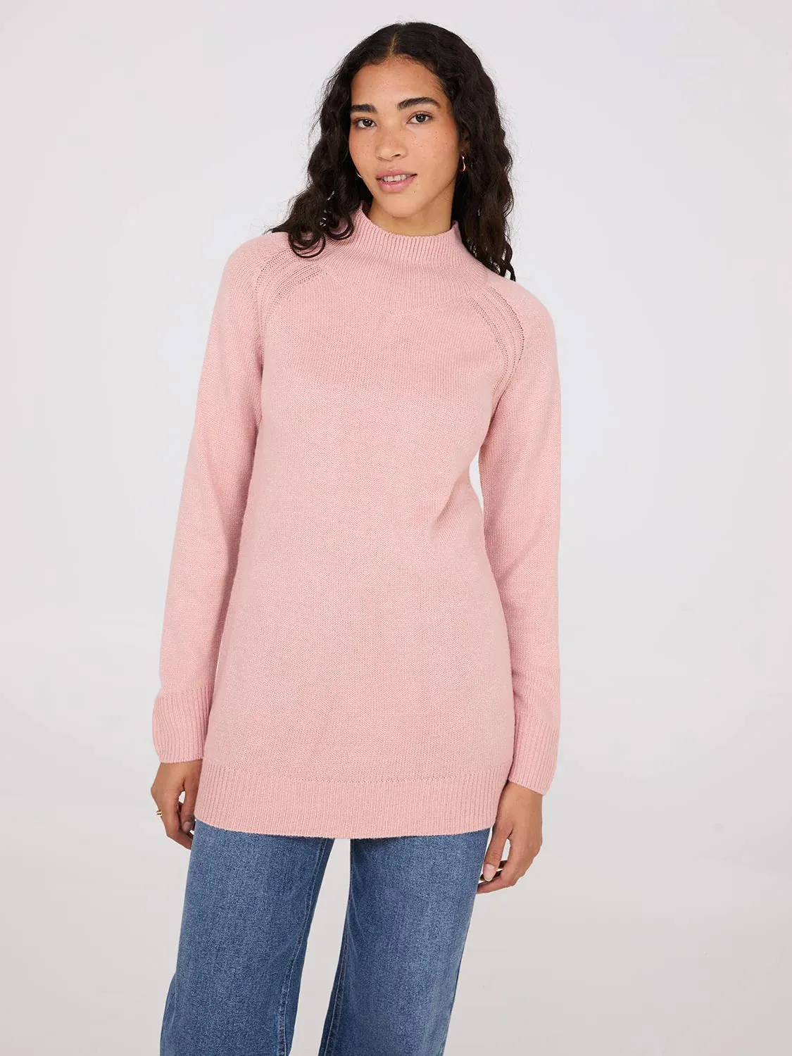 Womens Long Sleeve Mock Neck Sweater