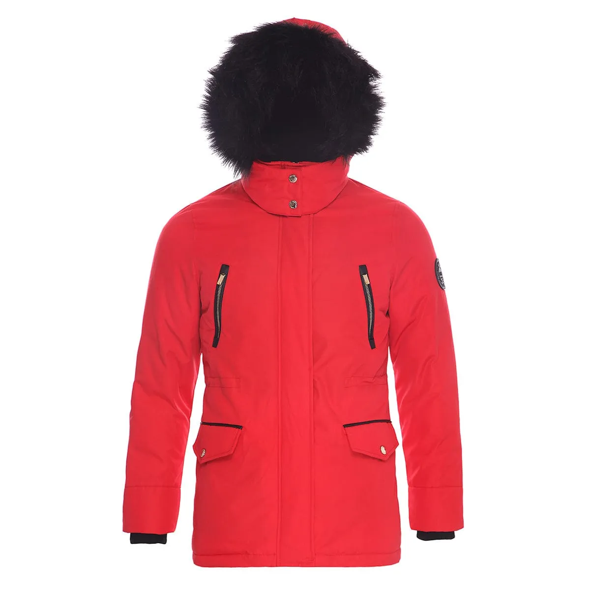 Women's Parka Jacket with Faux Fur Hood