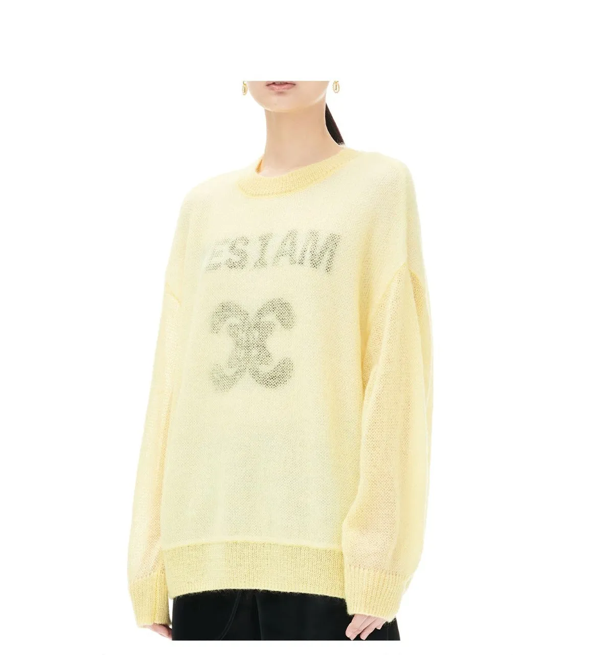 YES BY YESIR Fall/Winter Knitted Jumper Wool Mohair pullover - Auiy