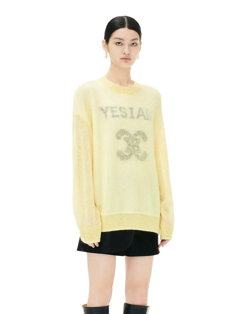 YES BY YESIR Fall/Winter Knitted Jumper Wool Mohair pullover - Auiy