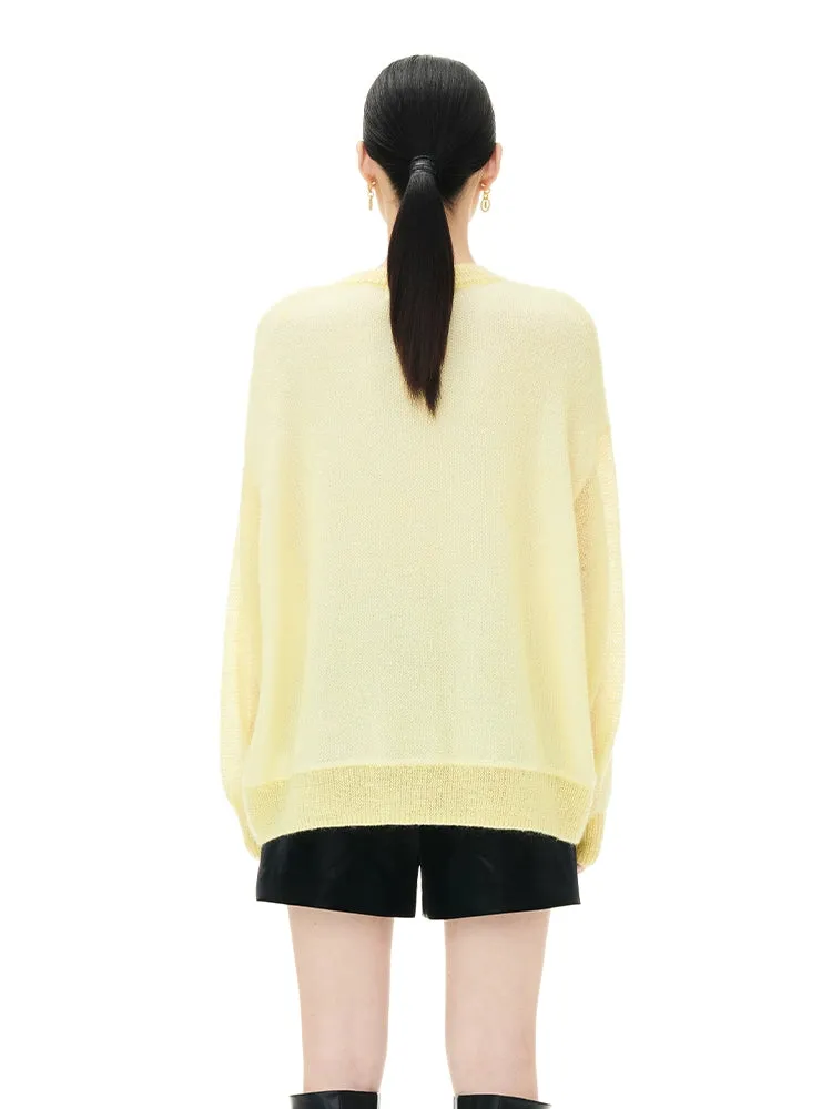 YES BY YESIR Fall/Winter Knitted Jumper Wool Mohair pullover - Auiy