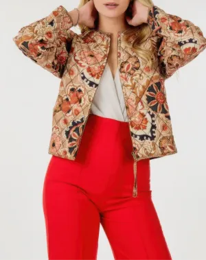 Zip Up Multi-print Jacket