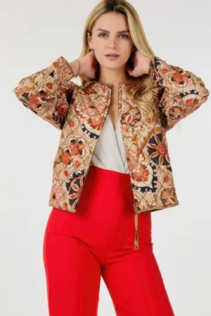 Zip Up Multi-print Jacket